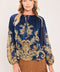 MIDNIGHT HERITAGE FLOW WOVEN TOP