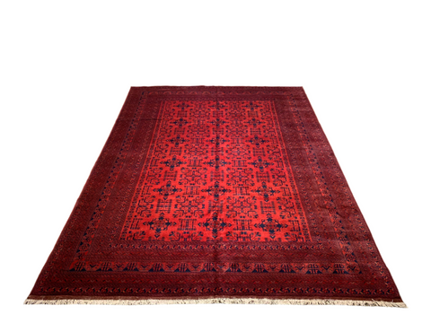 Terkaman Tribal Afghan Oriental Rug, size 8' 5"x 11' 7" (C)