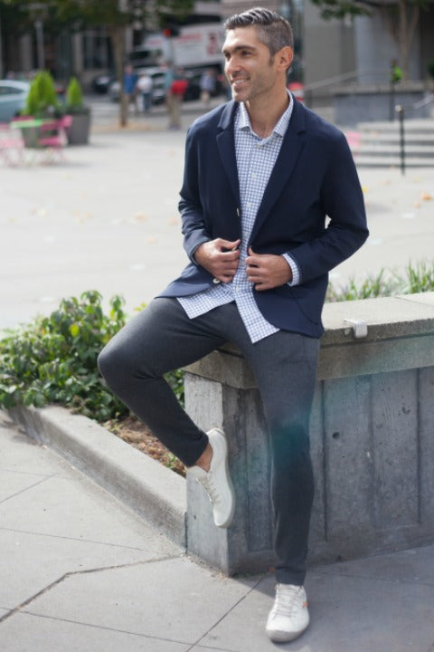 In-Flight Stretch Blazer Navy