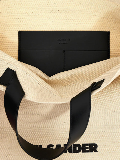 Jil Sander Border Book Tote Square Shopping Bag