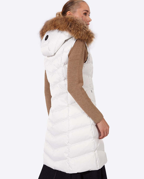 Jana Women's Long Vest With Fixed Hood