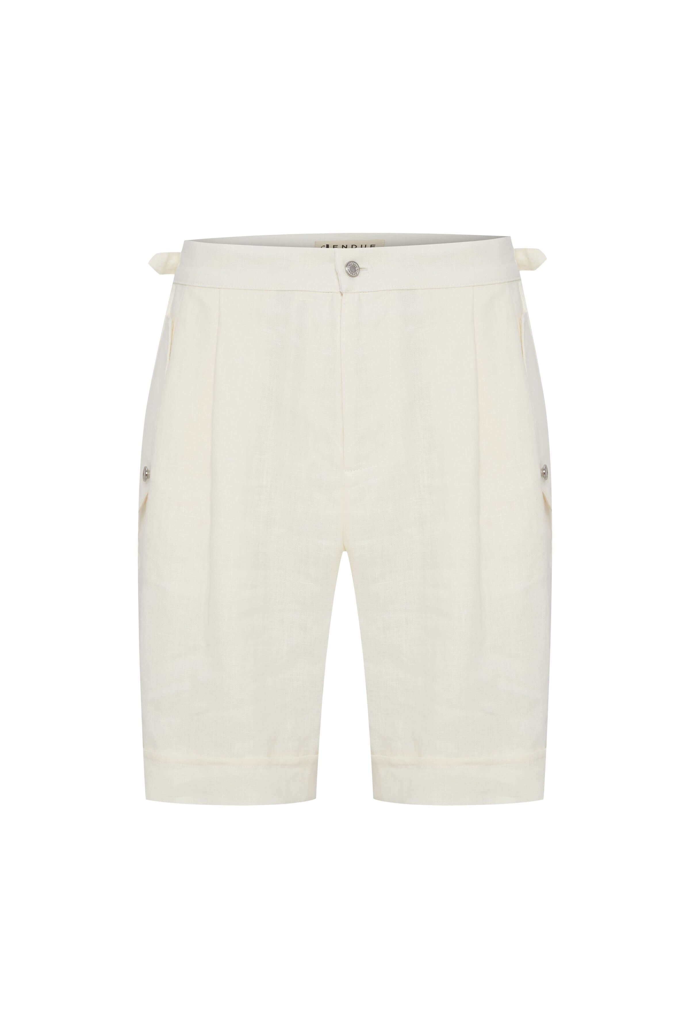 JENDUE Lucia Linen Shorts — High-Waisted