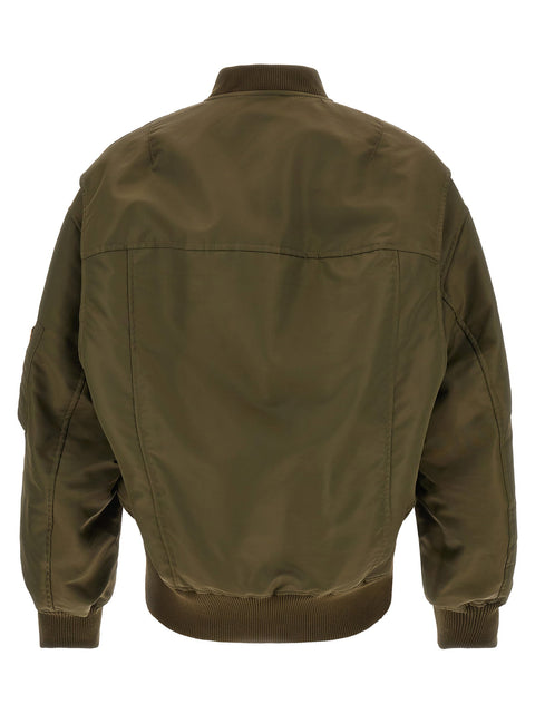 J.w.anderson Green Bomber Jacket With Asymmetric Hem