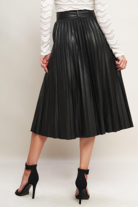 YOU FILL MY LIFE WITH LEATHER MIDI SKIRT