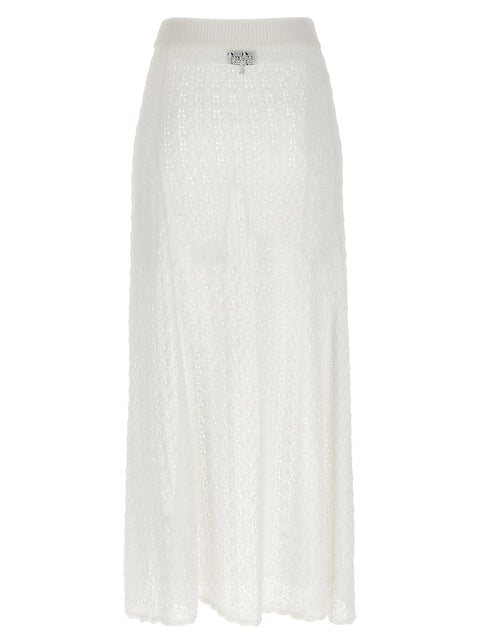 Ganni Shiny Pointelle Knit Skirt