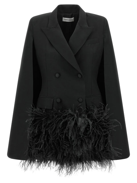 Federica Bonifaci Tuxedo Feather Cape
