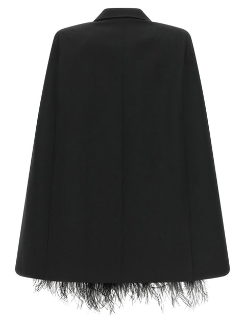 Federica Bonifaci Tuxedo Feather Cape