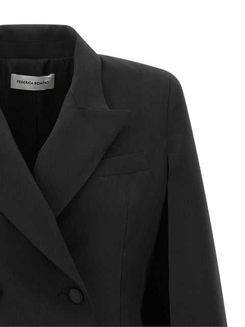 Federica Bonifaci Tuxedo Feather Cape