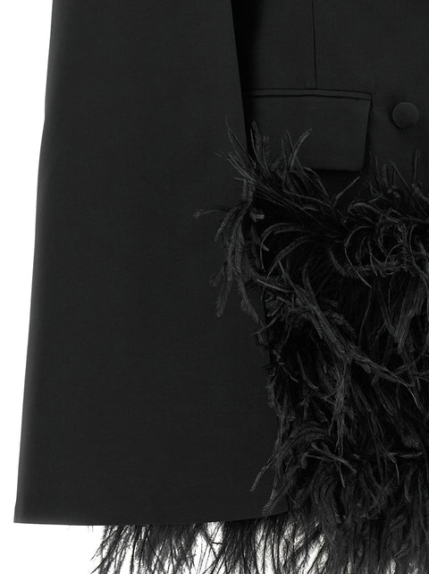 Federica Bonifaci Tuxedo Feather Cape