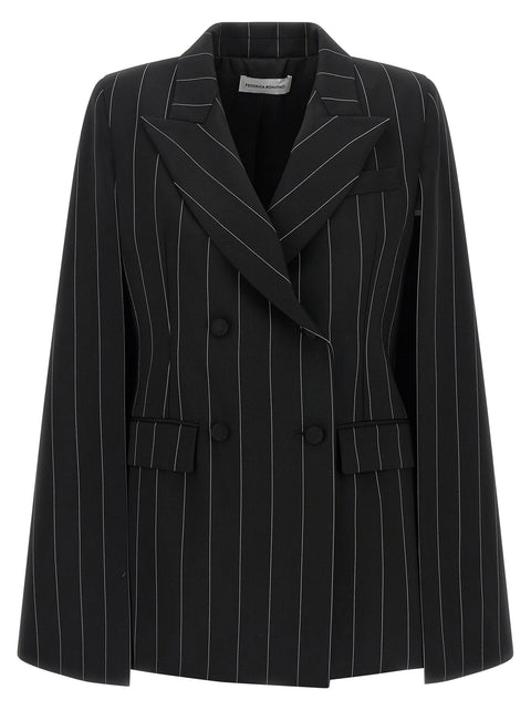 Federica Bonifaci Pinstripe Tuxedo Cape