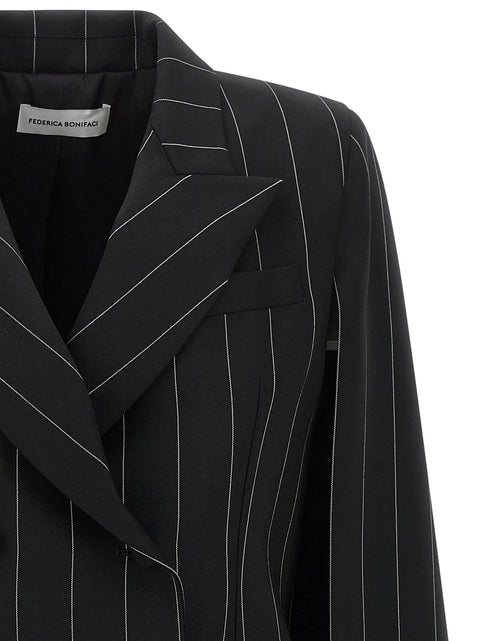 Federica Bonifaci Pinstripe Tuxedo Cape