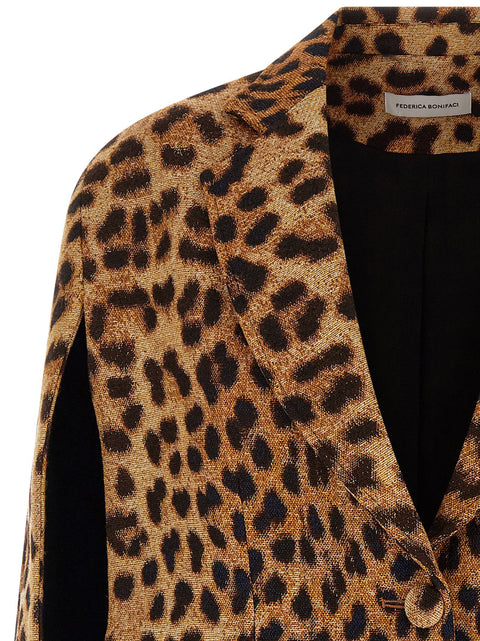 Federica Bonifaci Cape Leopard Blazer