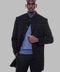 Mandarin Collar Black Checked Coat - Wessi