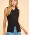 Knit Button Up Front Pockets Vest