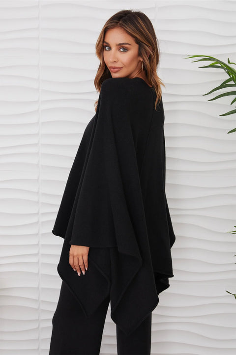Knit Dolman Open Caradigan - Black