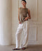 Knit Sweater Ramie Cotton See Through Tank Top Moss