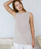 Knit Sweater Ramie Cotton See Through Tank Top Natural