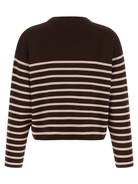 Moncler Striped Sweater With Embroidery