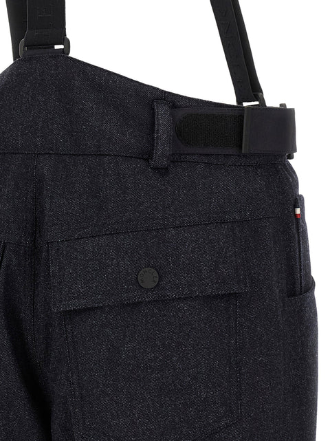 Moncler Grenoble Blue Denim Ski Bib Shorts