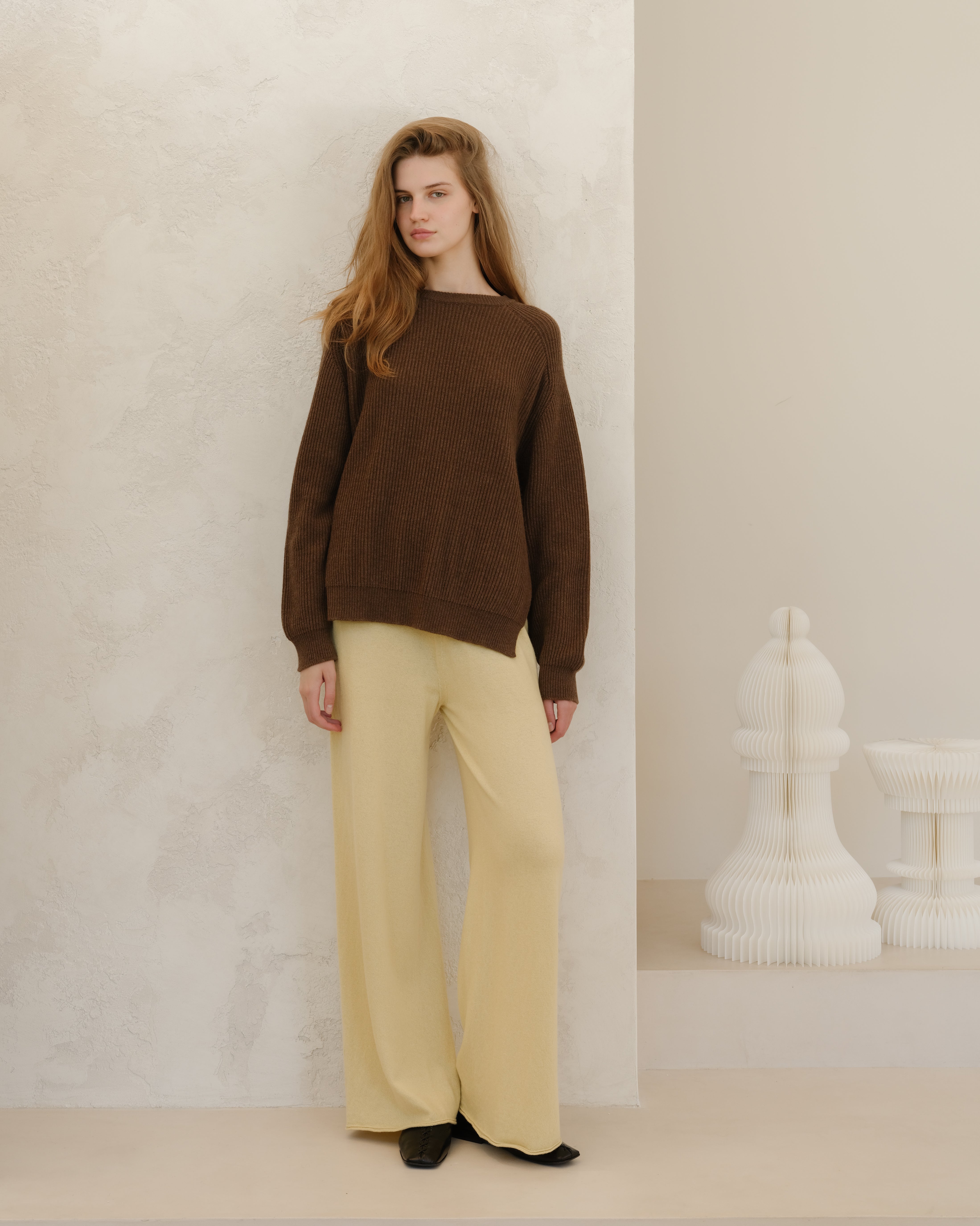 Cashmere Mix Ribbed Crewneck