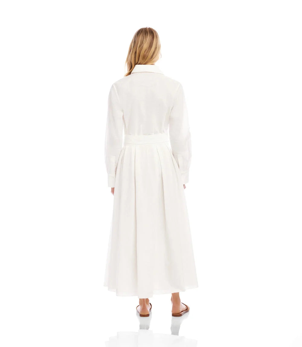 Lace Applique Midi Shirtdress