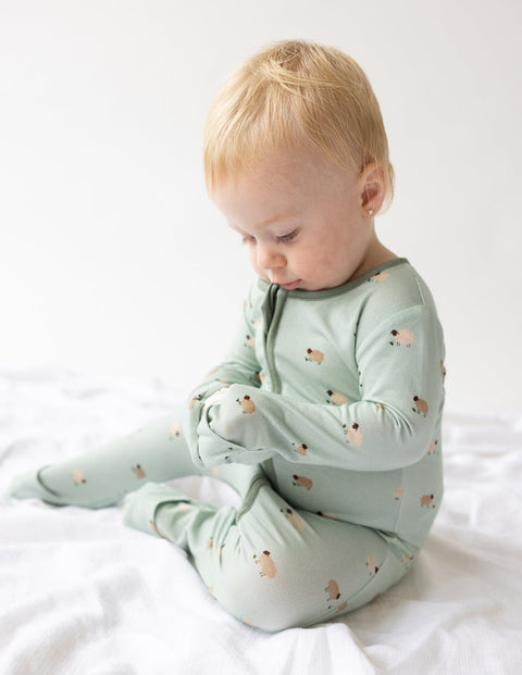 Lamb Bamboo Convertible Footed Onesie