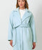 Lapel Collar Robe Coat - Blue Breeze