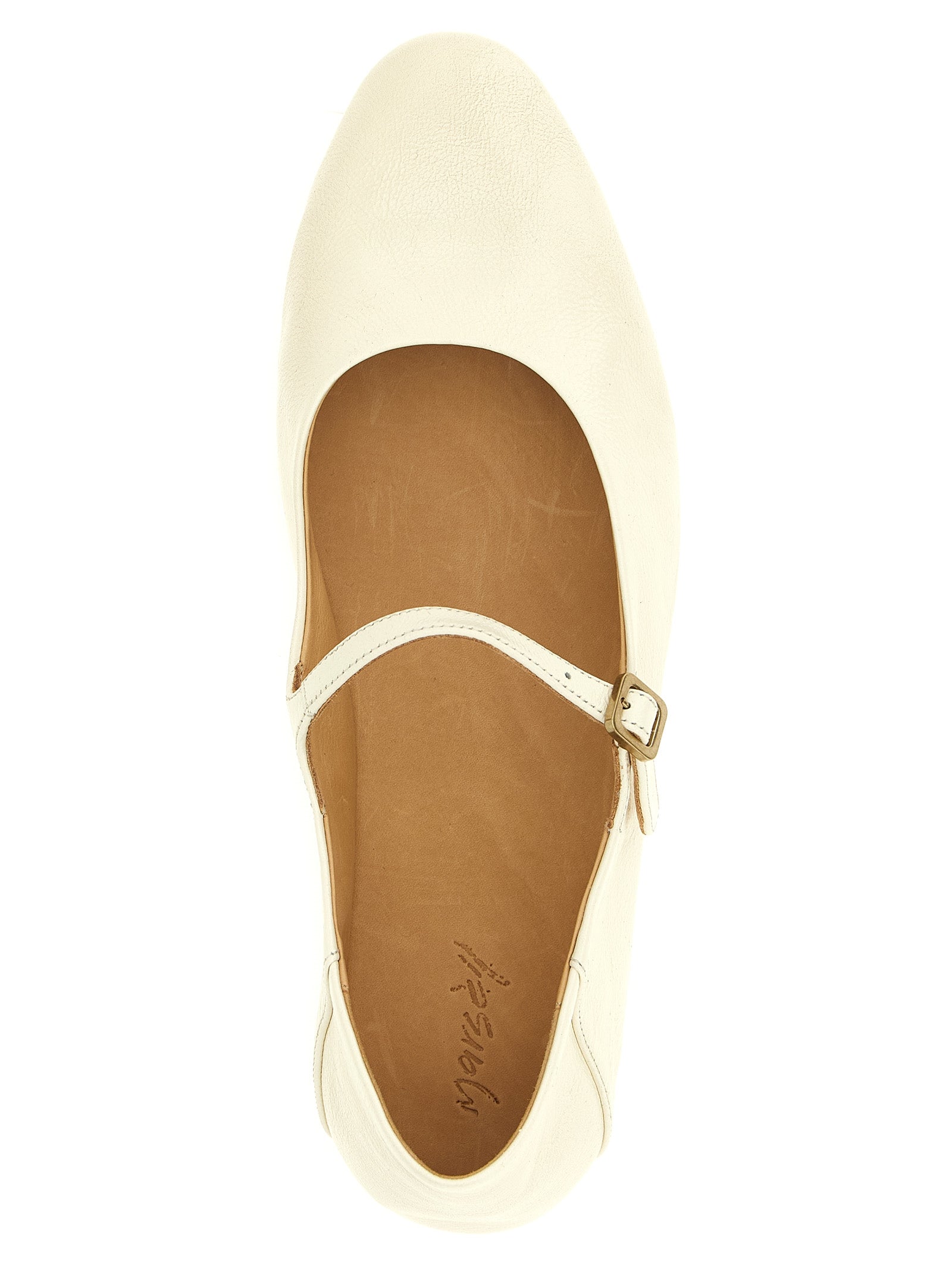 Leather Ballet Flats with Adjustable Comfort Strap