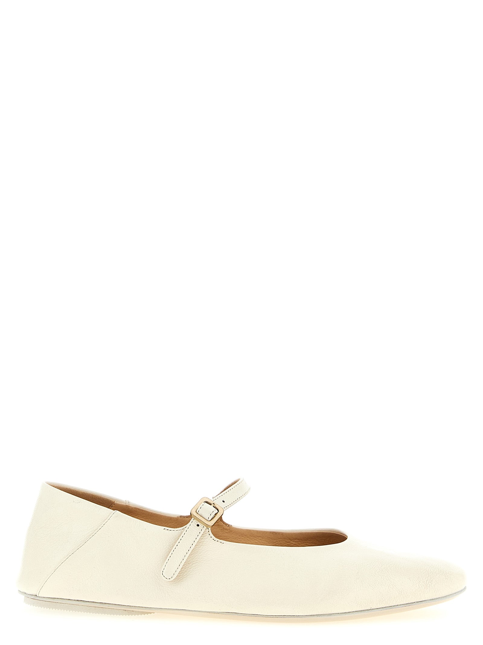 Leather Ballet Flats with Adjustable Comfort Strap