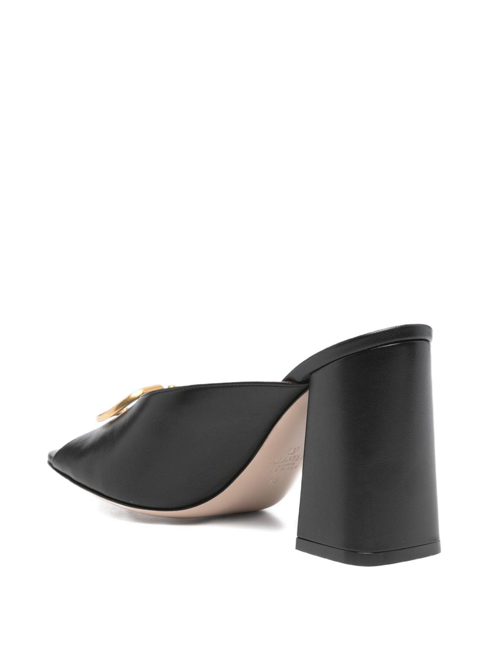 Leather Block Heel Mules for Comfort