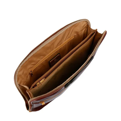 Leather Briefcase Laptop Bag - Brave New World Brown