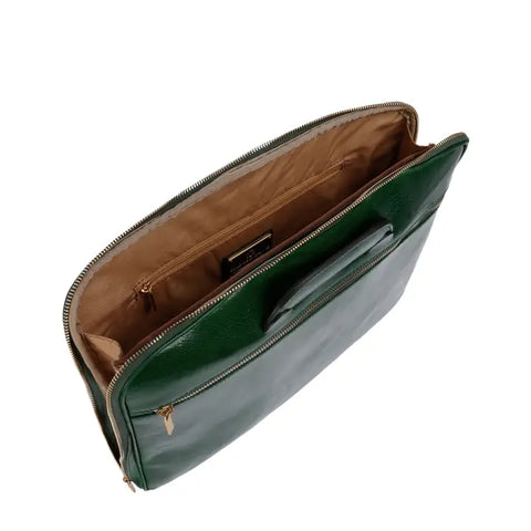 Leather Briefcase Laptop Bag - Brave New World Green