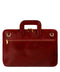 Leather Briefcase Laptop Bag - Brave New World Red