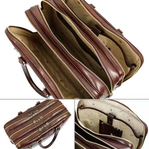 Leather Convertible Briefcase, Backpack - A Farewell To Arms Brown