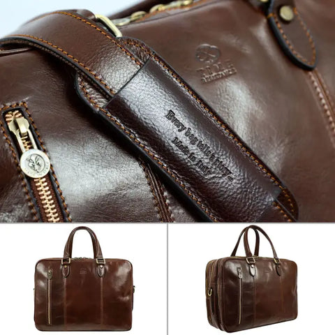 Leather Convertible Briefcase, Backpack - A Farewell To Arms Brown