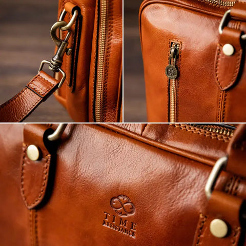 Leather Convertible Briefcase, Backpack - A Farewell To Arms Cognac Brown
