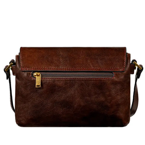 Leather Cross Body Bag, Messenger Bag - Sophie's Choice Brown