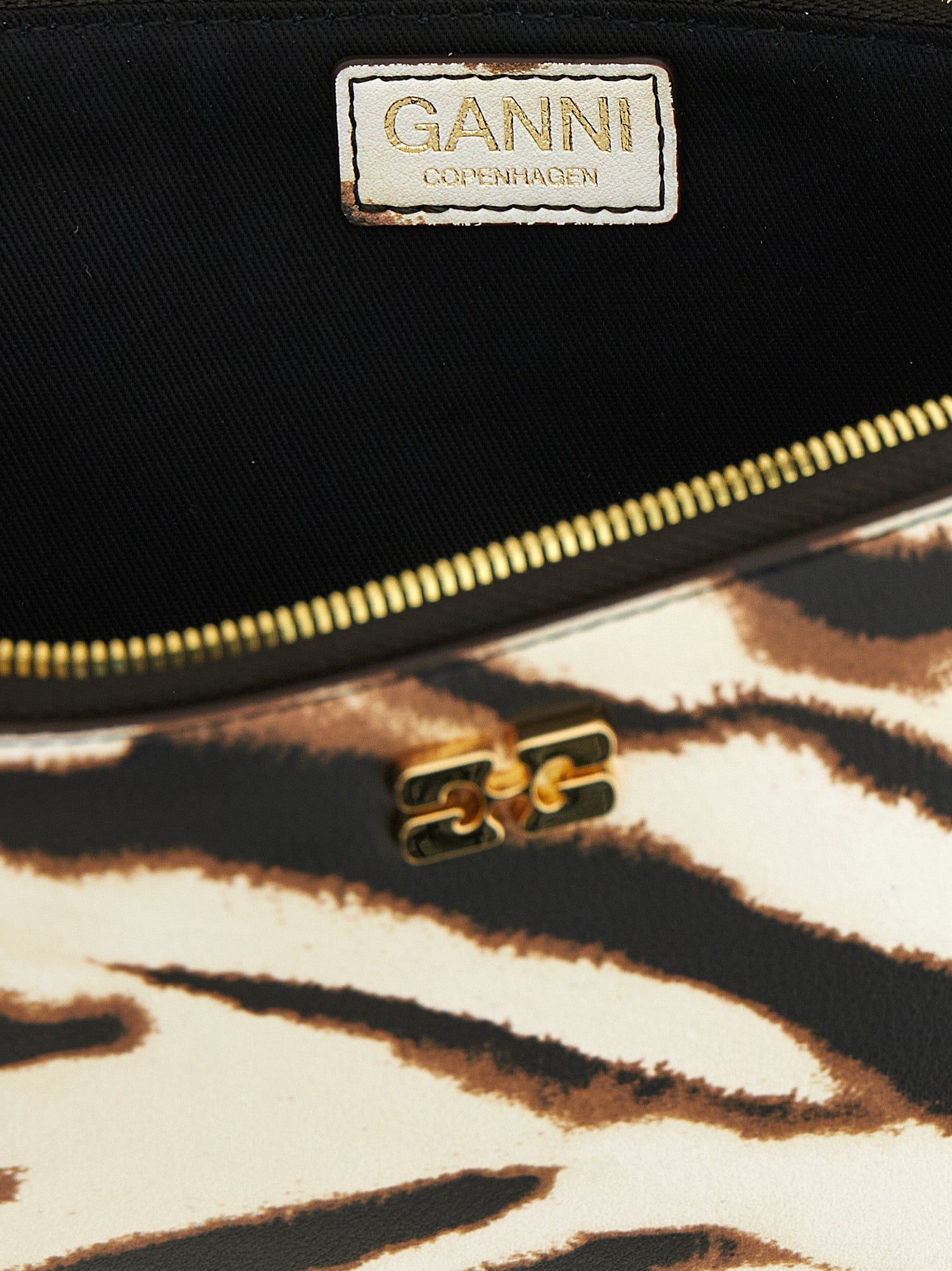 Leather-Effect Zebra Print Bag