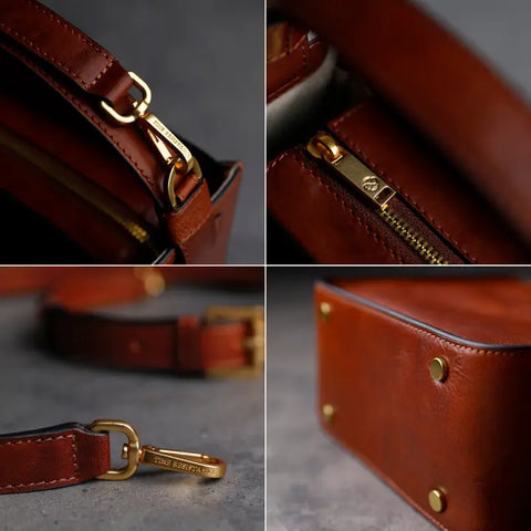 Leather Handbag - Alms For Oblivion Brown