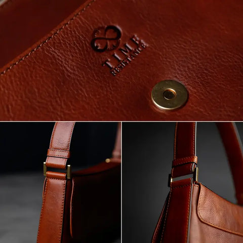 Leather Handbag - Bright Lights, Big City Black