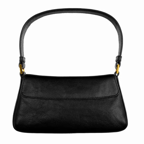 Leather Handbag - Bright Lights, Big City Black