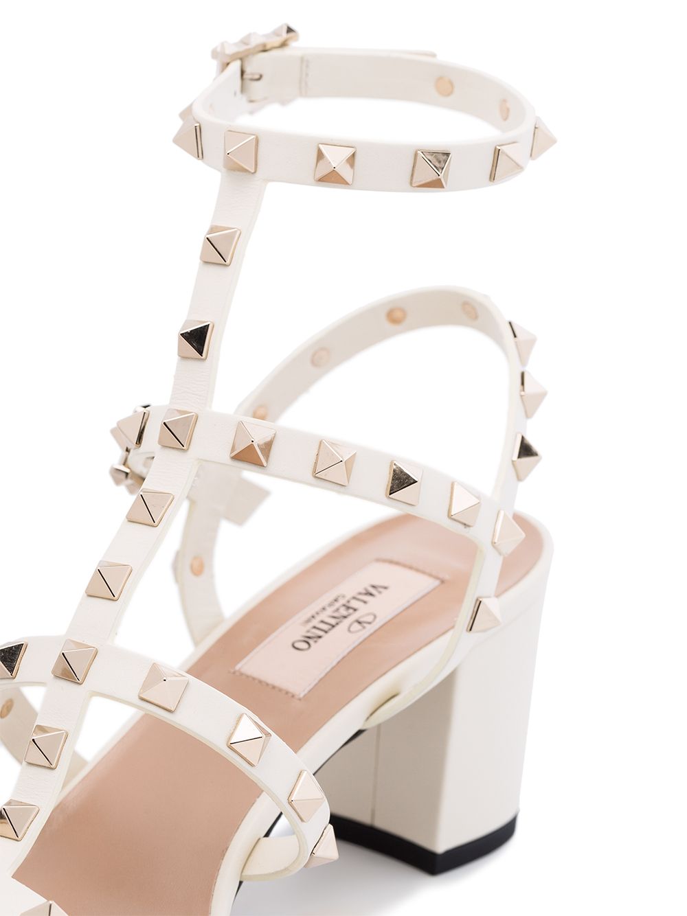 Leather Rockstud 60mm Block Heel Summer Comfort Sandals