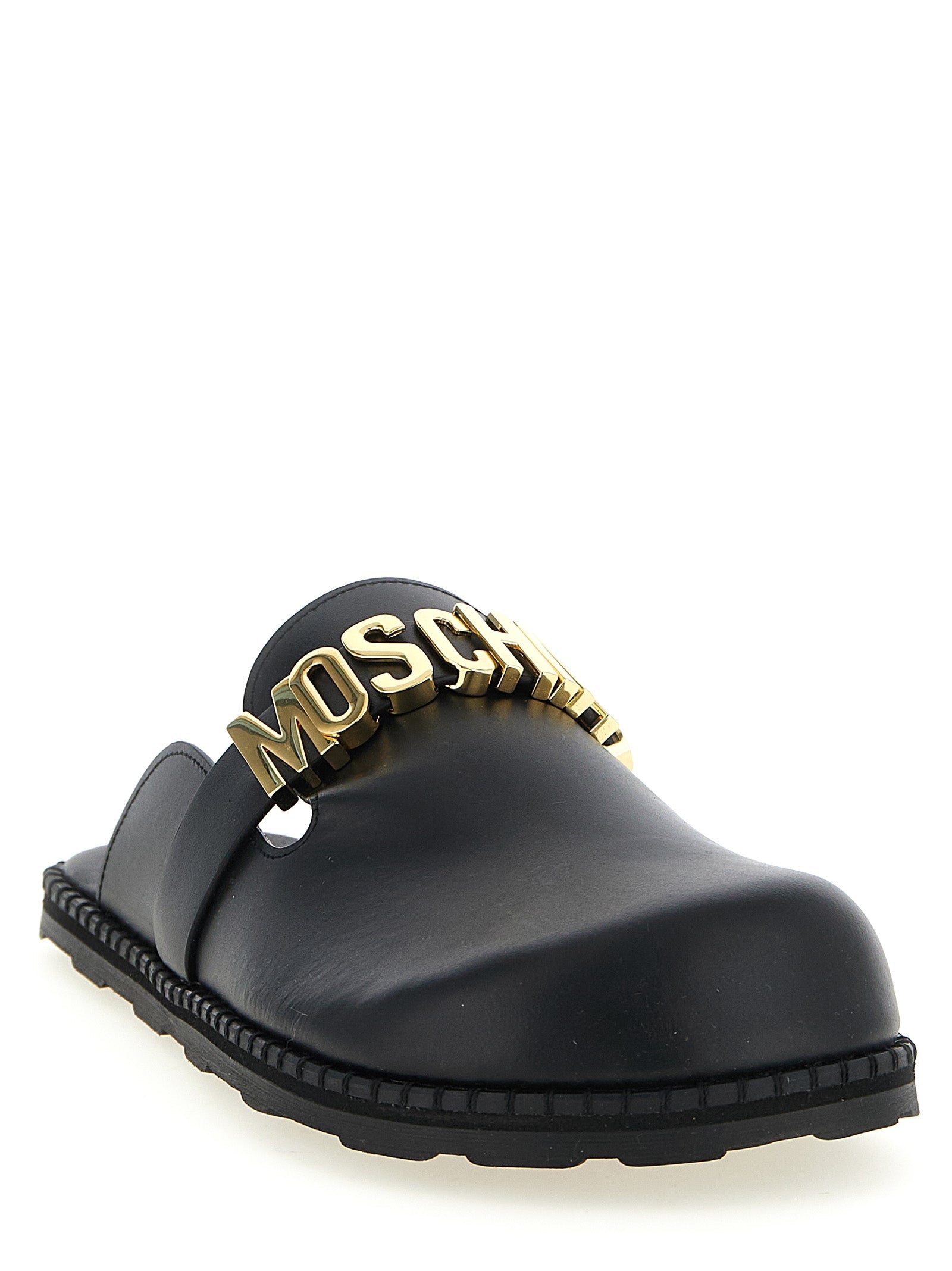 Leather Sabots with Comfortable TPU Sole