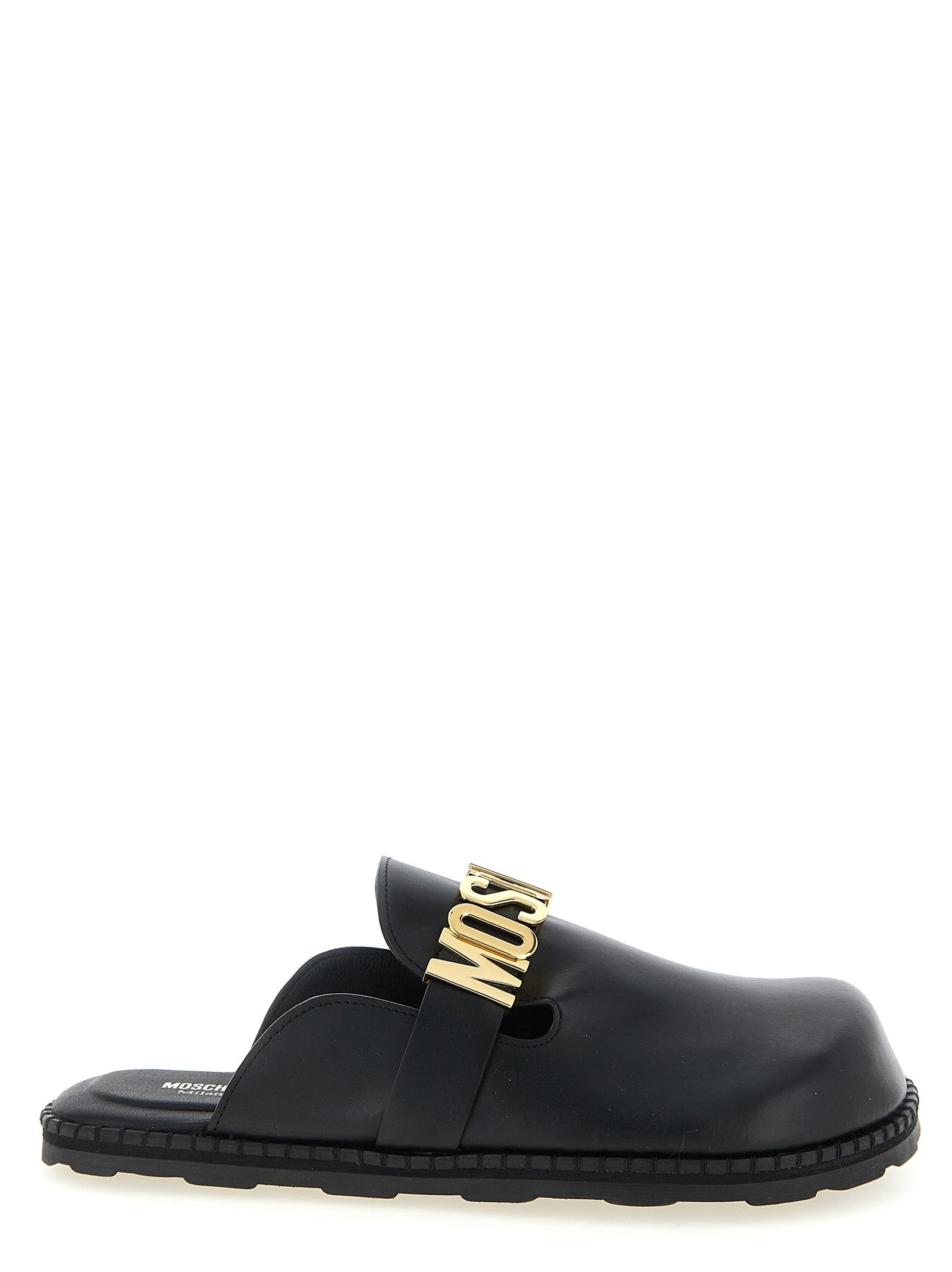 Leather Sabots with Comfortable TPU Sole