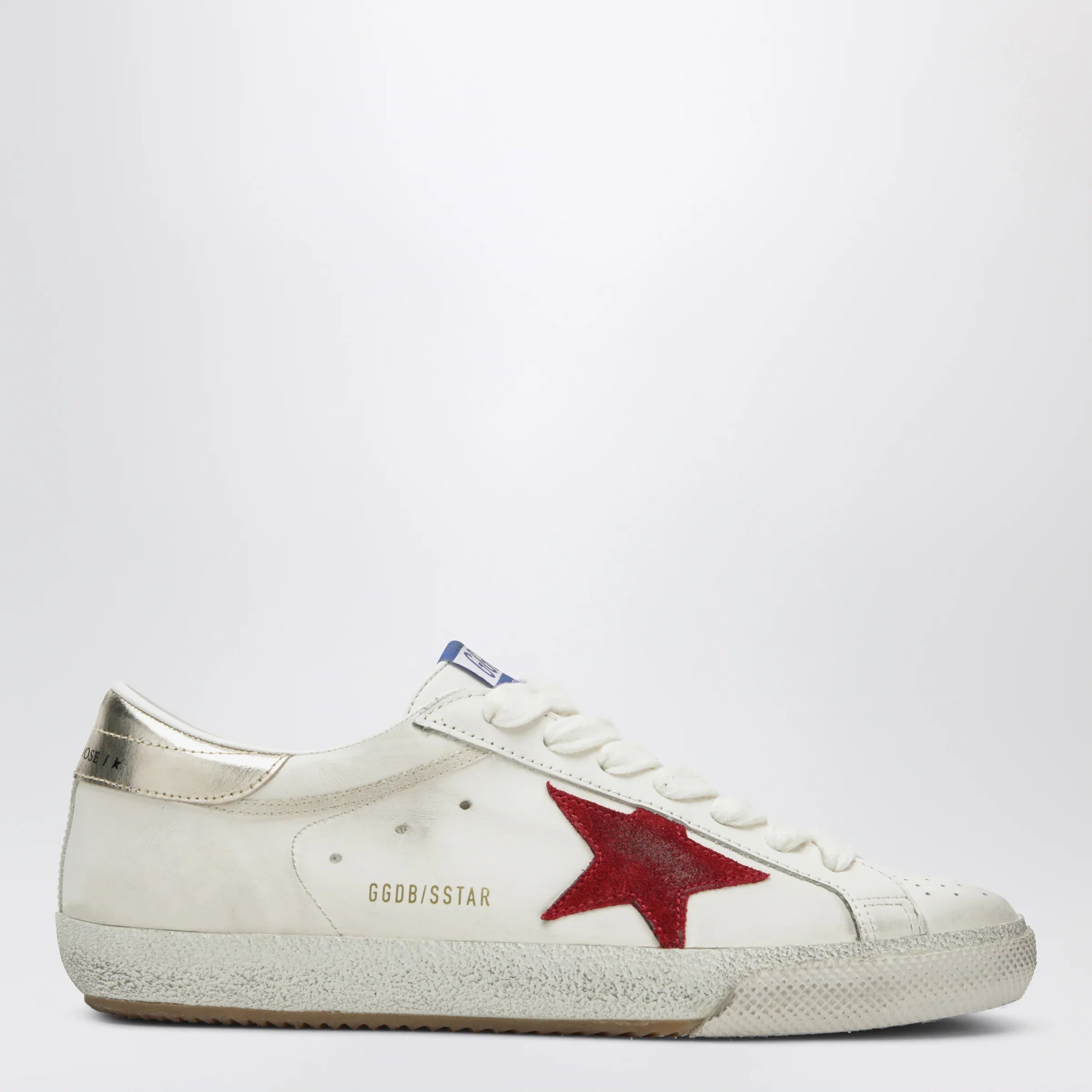 Leather Super-Star Sneakers White Red Platinum Comfortable Everyday