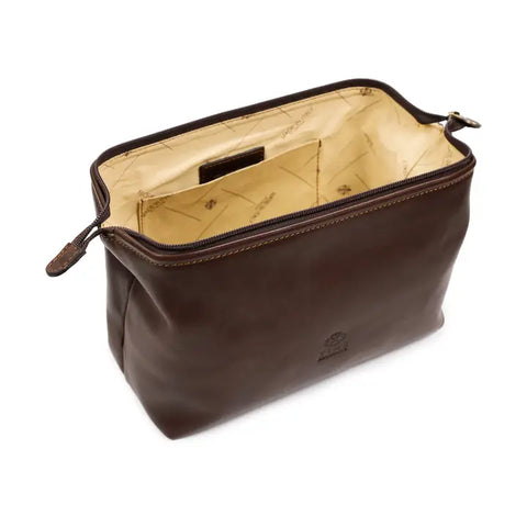 Leather Toiletry Bag - Four Past Midnight Brown