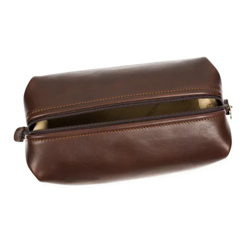 Leather Toiletry Bag - Four Past Midnight Brown
