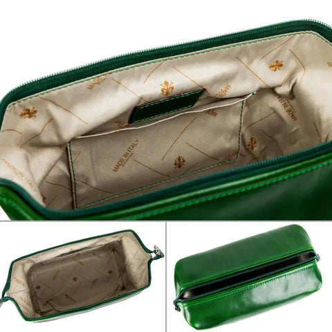 Leather Toiletry Bag - Four Past Midnight Green