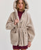 Lenny Drawstring Waist Hooded Bouclé Jacket