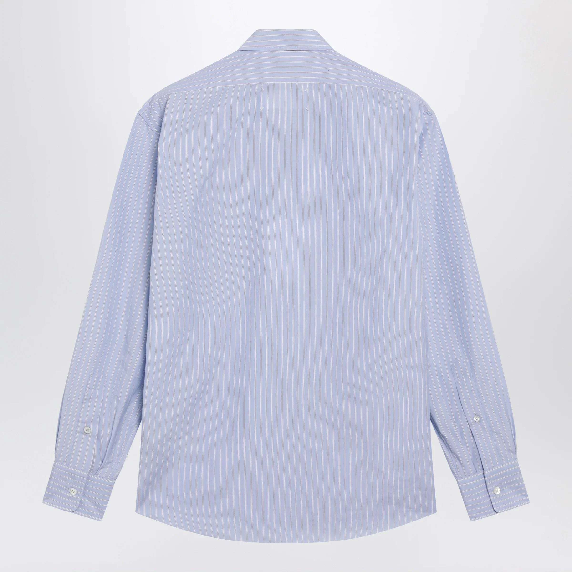 Light Blue Cotton Striped Shirt for Comfort